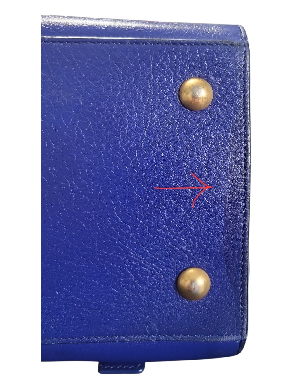 Saint Laurent Paris Blue Granulated Calf Leather New Muse 2 Bag - Picture 10 of 12